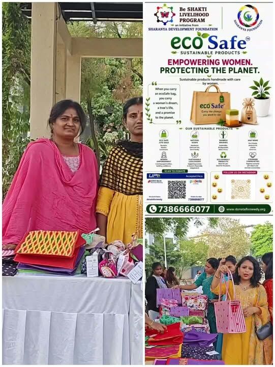 Our Shakti Livelihood Eco Safe Stall ar  Keerthi Richmond Villas, Hyderabad.
Grateful to all the residents for your encouragement, support, and belief in our mission of women empowerment and sustainable livelihoods. 🙏🌿💜

#charity #donation #support 

𝗦𝗵𝗮𝗿𝗮𝗻𝘆𝗮 𝗗𝗲𝘃𝗲𝗹𝗼𝗽𝗺𝗲𝗻𝘁 𝗙𝗼𝘂𝗻𝗱𝗮𝘁𝗶𝗼𝗻
https://social.donateforneedy.org/donate